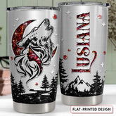 Personalized Wolf Tumbler With Customize Name Jewelry Drawing